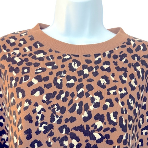 Rails Reeves Sweatshirt in Mountain Leopard Oversized Boxy Rolled Hem Size Small - Picture 7 of 10